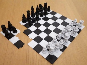 simple chess board - easy print fixed borders corners size 3d print model - Mito3D