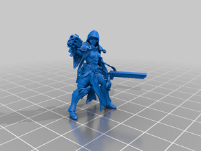 nun battle fixed printing miniatures sisters warhammer 40k 3d print model - Mito3D