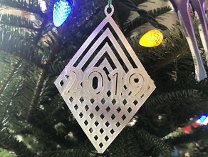 2019 diamond ornament christmas 3d print model - Mito3D