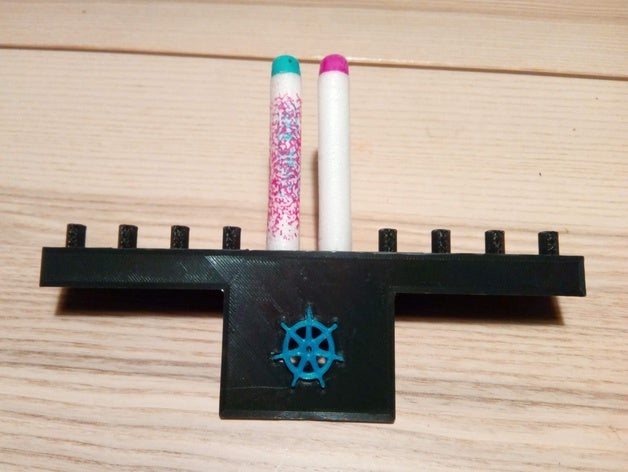 nerf dart rack w kubernetes logo hp moniteurs 3D print model - Mito3D