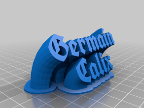 meine angepasste geschwungene 2-Zeile name plate germain calix kundengebundene 3d print model - Mito3D