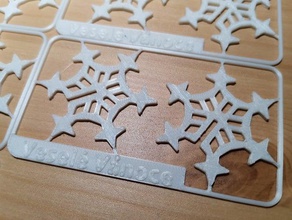 sn hov vlo ka - vylamovac karta de la tarjeta navidad checa república copo nieve 3d print model - Mito3D