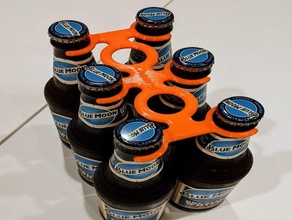 six pack beer bottle carrier 3d print model - Mito3D