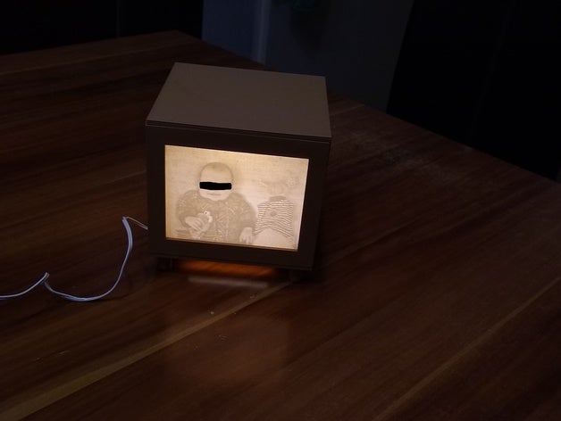 lithophane caja de la lámpara luz 3D print model - Mito3D