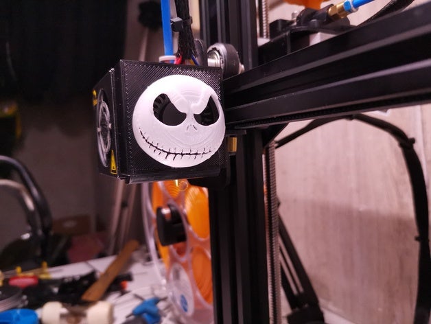 jack skellington ender cooling fan cover 3 pro nightmarebeforexmas 3D print model - Mito3D