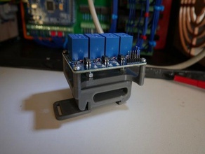 din rail mount elegoo 4 channel relais hutschiene hutschienenhalterung 3d print model - Mito3D