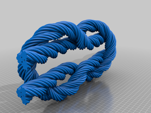 nudo plano de la cuerda ropework 3D print model - Mito3D