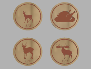 alimentos cervos elk fawn token conjunto de simic oko ladrão coroas mtg cartão magic gathering tokens 3d print model - Mito3D