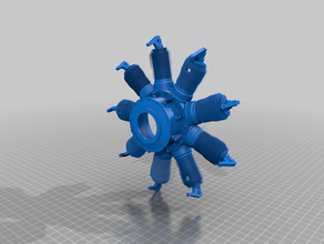 gnome monosoupape-Motor 3d print model - Mito3D