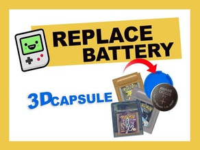 game boy cartucho de bateria cápsula + vídeo 3d print model - Mito3D