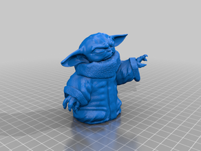 baby yoda mit force-solid force Mandalorianer 3d print model - Mito3D