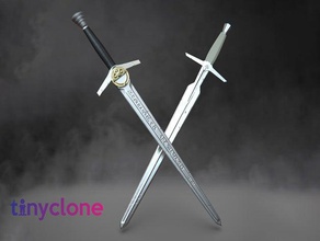 witcher swords netflix henry cavill cosplay cosplayweapon prop fantasy silver steel sword weapon weapons 3d print model - Mito3D