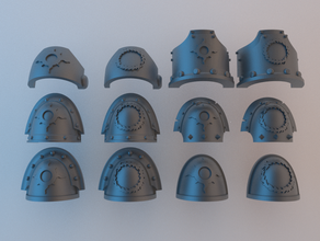 chaos space marine shoulder pads - thousand sons 40k pauldron warhammer 3d print model - Mito3D