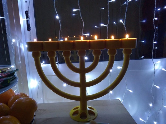 menorah tealights holder v3 candleholder candle tealight 3D print model - Mito3D