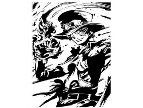 sabo stencil anime cursed fruit fire manga onepiece one piece 3d print model - Mito3D