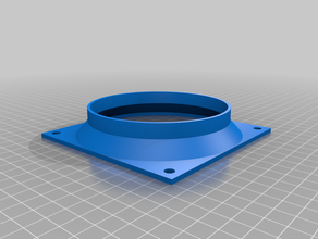 il mio personalizzato parametrico piazza fan adattatore per tubo manicotto 102 su misura 3d print model - Mito3D