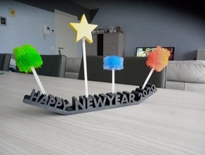 happy newyear 2020 neue Jahr Neujahr Spazier neues 3d print model - Mito3D
