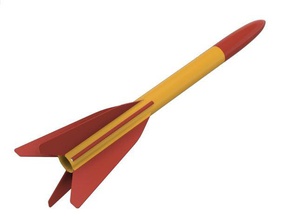 bedruckbare Modell-Rakete rakete Rakete streamer Typ b-Motor 3d print model - Mito3D