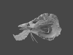 la bêta de dragon créature sombre profondeur mer profonde détaillée le mdn du poisson miniature monstre l'océan résine sculpture serpent 3d print model - Mito3D