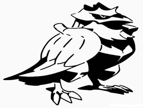 corviknight stencil art bird crow di volo pokemon scudo spada l'acciaio 3d print model - Mito3D