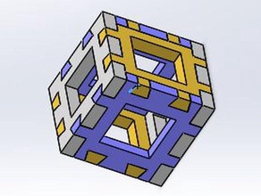 dovetail cube printer testing 3d puzzle toy 3d print model - Mito3D