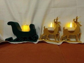 rentierschlitten - reindeer sleigh christmas ornament rentier schlitten weihnachten xmas decorations 3d print model - Mito3D