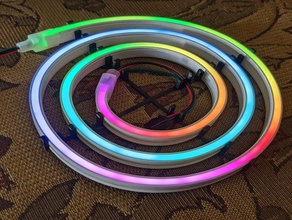 spiral neon neopixel adafruit arduino circuitpython hangable led ışık openscad scad 3d print model - Mito3D