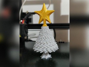 l'albero di natale decorazione ornamento peloso hairyprints foglia foglie stella ceppo albero 3d print model - Mito3D