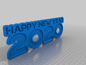 frohes neues Jahr 2020 zwanzig 3d print model - Mito3D