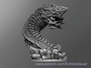 frost-Wurm dnd dungeons dragons frostgrave tabletop 3d print model - Mito3D