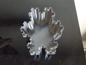 o fractal de doces prato floco neve koch uma tigela decoração a matemática arte da numpy porca openscad python vaso modo inverno 3d print model - Mito3D