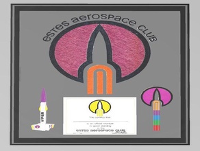 multi-malzeme estes havacılık kulübü sertifika monte edilmiş aerospace belgesi roket hobi model 3d print model - Mito3D