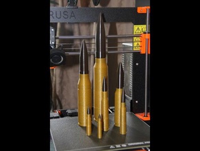 bullet matryoshka ammunition nested doll 20x102 25x137 26650 battery 30x173 30x173mm 408 chay tac 556 50 bmg cal nato 762 ammo nesting 3d print model - Mito3D