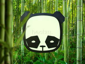 panda monter sur heatzy pilote mount 2d art animal animals easy print lowpoly low poly thermostat 3d print model - Mito3D