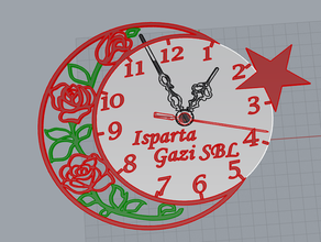 ay y ld z saat de l'horloge lune horloge mur 3d print model - Mito3D