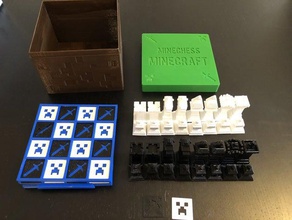 minechess minecraft remix xadrez tabuleiro de jogo figuras 3d print model - Mito3D