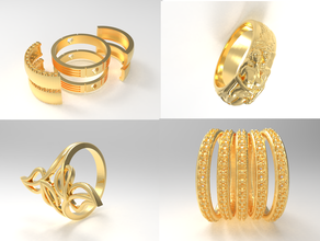 anneaux pack 2 regarder plus 1 3dprint la cnc jevel bijoux les 3d print model - Mito3D