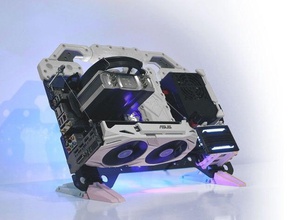 cyberpunk pc kit computer cpu case harddisk harddrive hard drive mount motherboard sfx form factor power supply videocard 3d print model - Mito3D