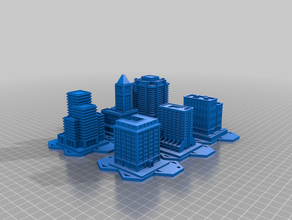 sim city 2k azul residenciais amarelo comerciais 3d print model - Mito3D
