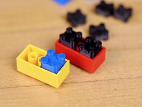 double sided 2x2 lego brick bricks compatible 3d print model - Mito3D