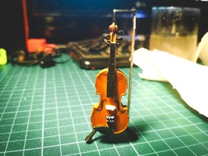 violín en miniatura art de la decoración instrumento música musical el 3d print model - Mito3D