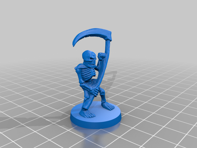 heroquest skeleton repaired death scythe 3D print model - Mito3D