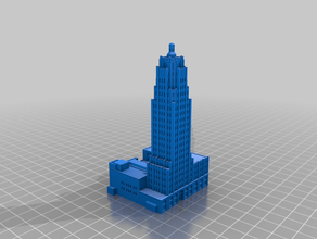 lincoln bank tower architecture art deco building city fort wayne highrise indiana skyline skyscraper 3d print model - Mito3D