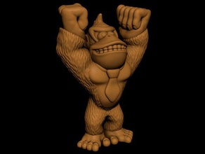 donkey kong kolay destek yazdırın animasyon çizgi film şekil oyun model maymun nintendo heykel supportless 3d print model - Mito3D
