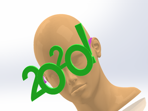 2020 feliz año nuevo divertido gafas de heli versión demasiado 3d print model - Mito3D