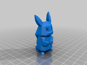low-poly pikachu-Schwanz-fix pikachu pokemon 3d print model - Mito3D