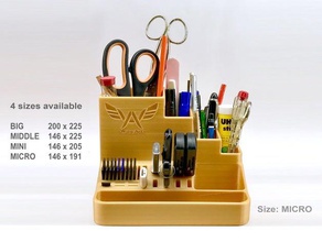 multi pencil holder + usb sd m-sd - 4 sizes desktop organizer desk micro card pencilholder case pen tool 3d print model - Mito3D