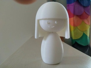 bambola giapponese ningyo viso 3d print model - Mito3D