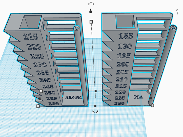 standard temp tower hot cold abs pet petg pla temperature test 3D print model - Mito3D