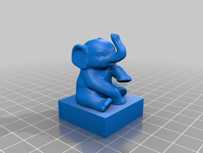 sitting elephant lego duplo compatible brick armattan chameleon 3d print model - Mito3D